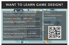https://sites.duke.edu/gamesandculture/events/ https://sites.duke.edu/gamesandculture/events/